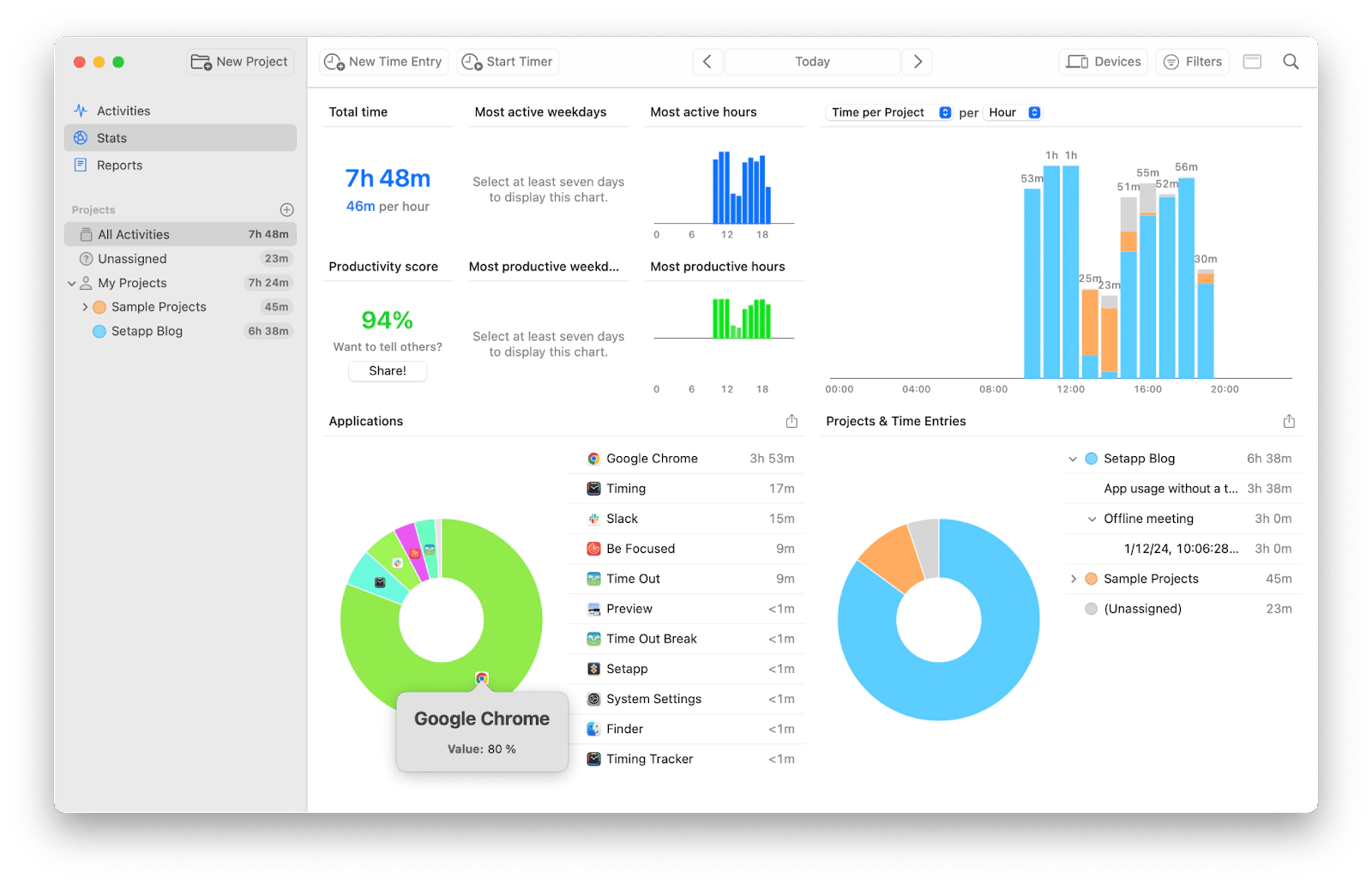 Track your time with Timing