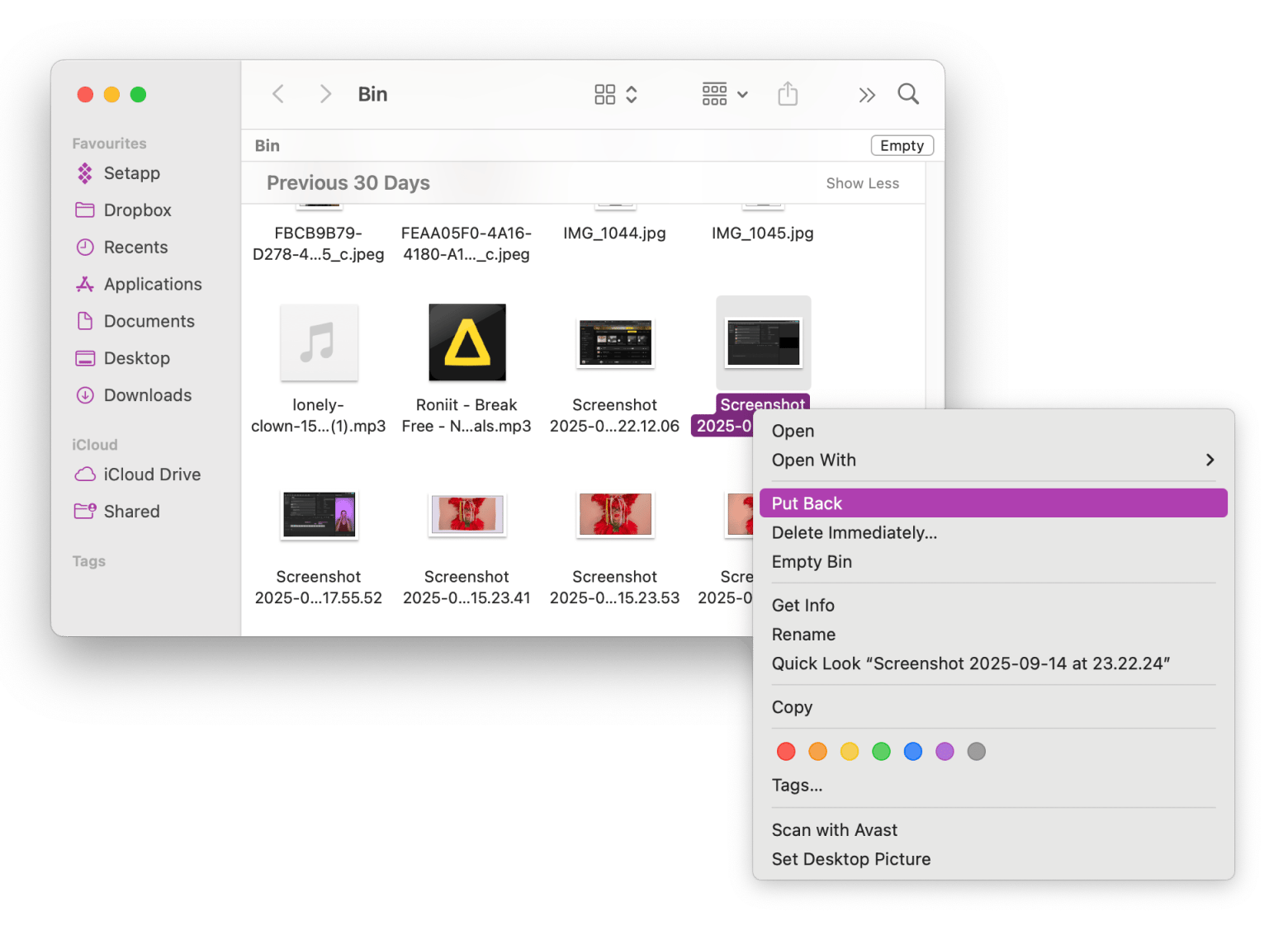 Trash folder on Mac Trash folder on Mac