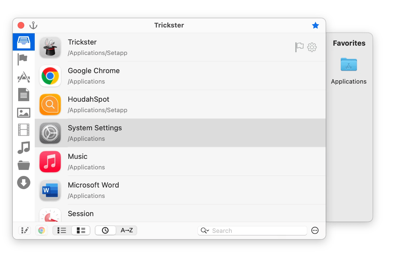 Reviewing recent files in Trickster, an app from Setapp for quick access to recently viewed files and locations