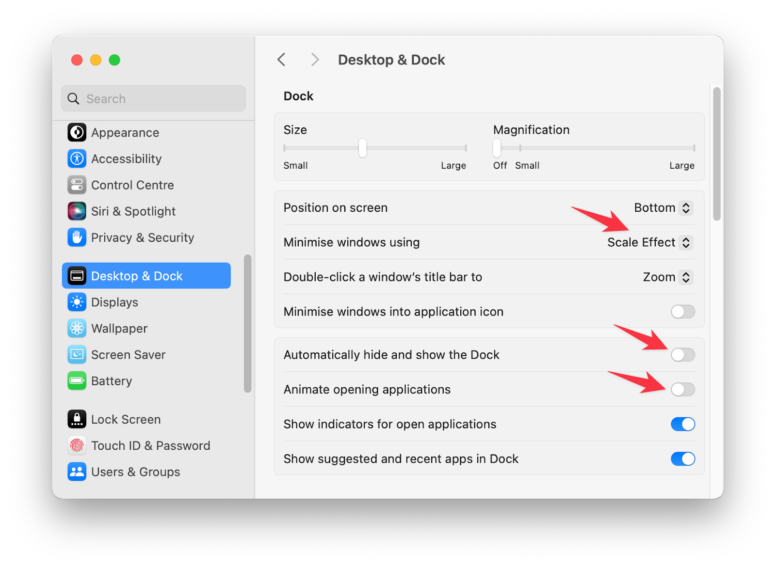 turn off visual effects on mac