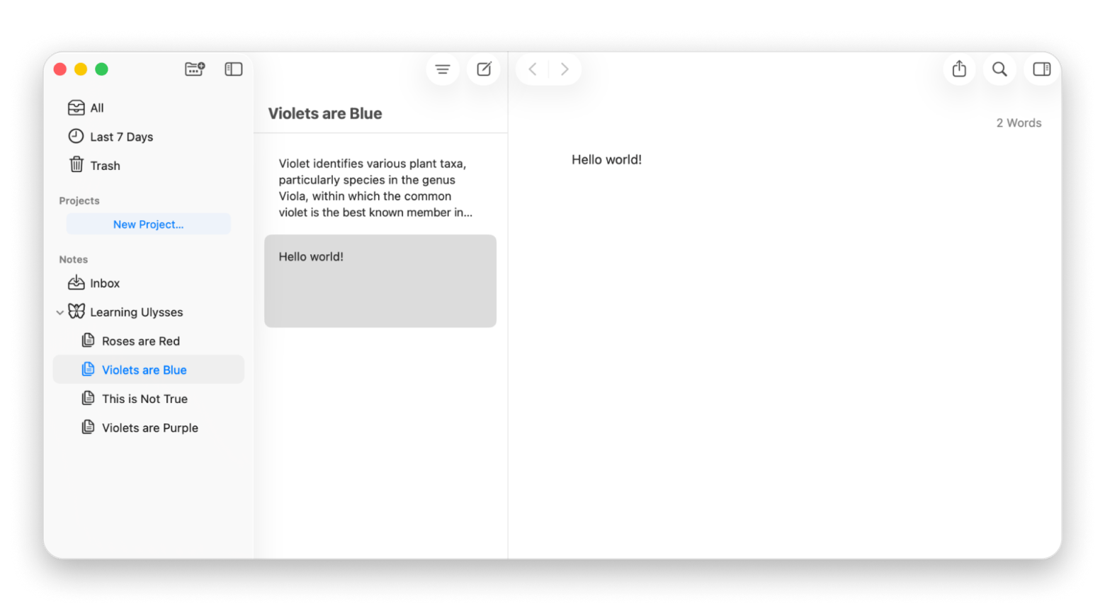 Ulysses note-taking interface with project organization and document editing, writing app available on Setapp Ulysses note-taking interface with project organization and document editing, writing app available on Setapp