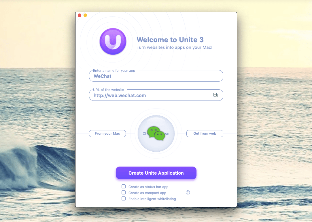 Unite create WeChat app Mac