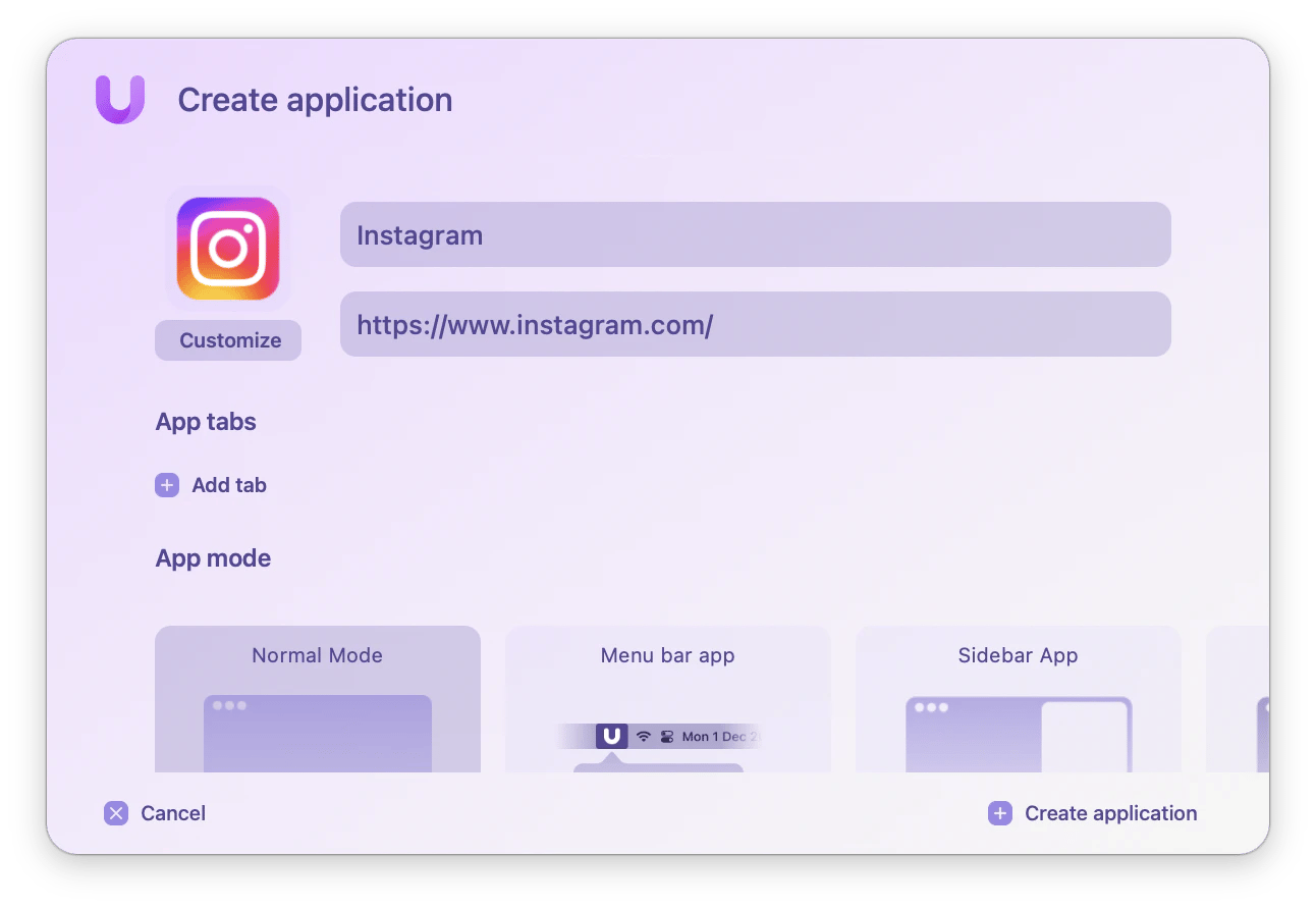 The app creation in Unite, an app from a website creation tool that is available on Setapp. The app creation in Unite, an app from a website creation tool that is available on Setapp.