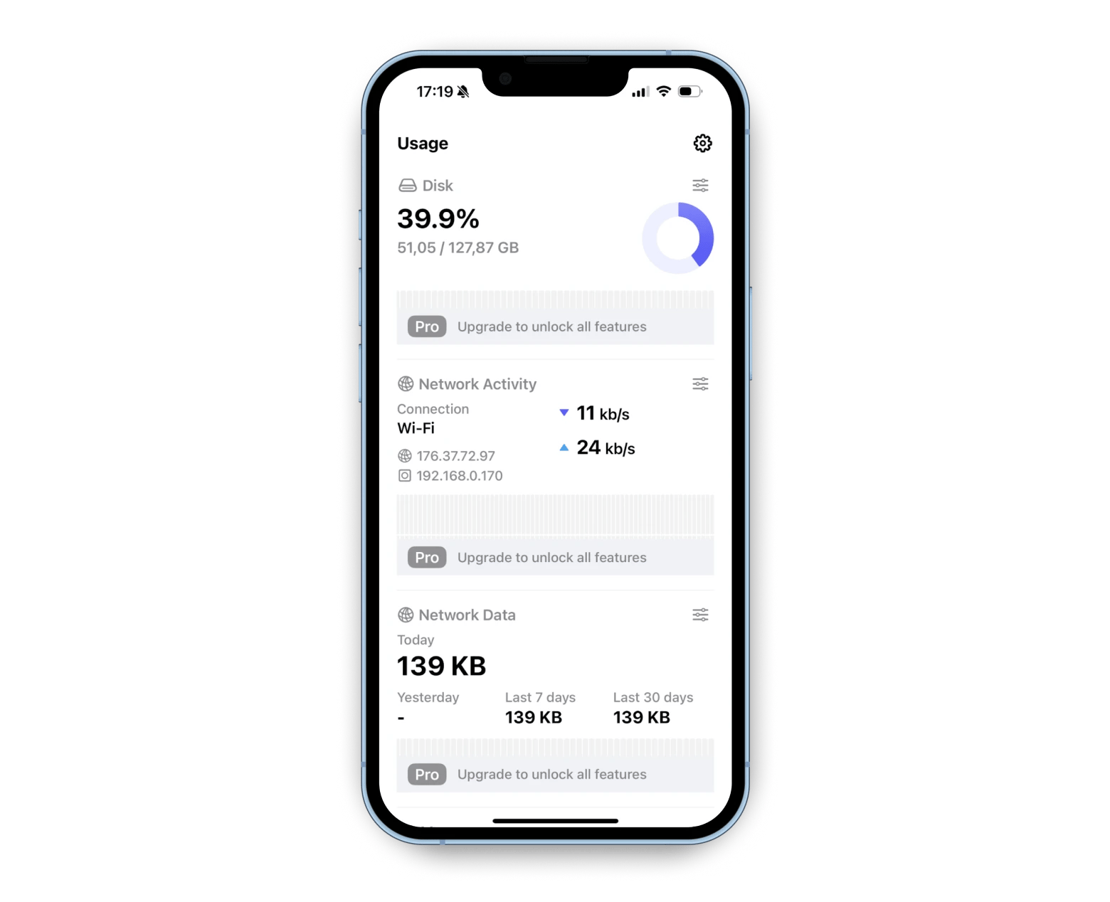 Usage performance tracking for iPhone