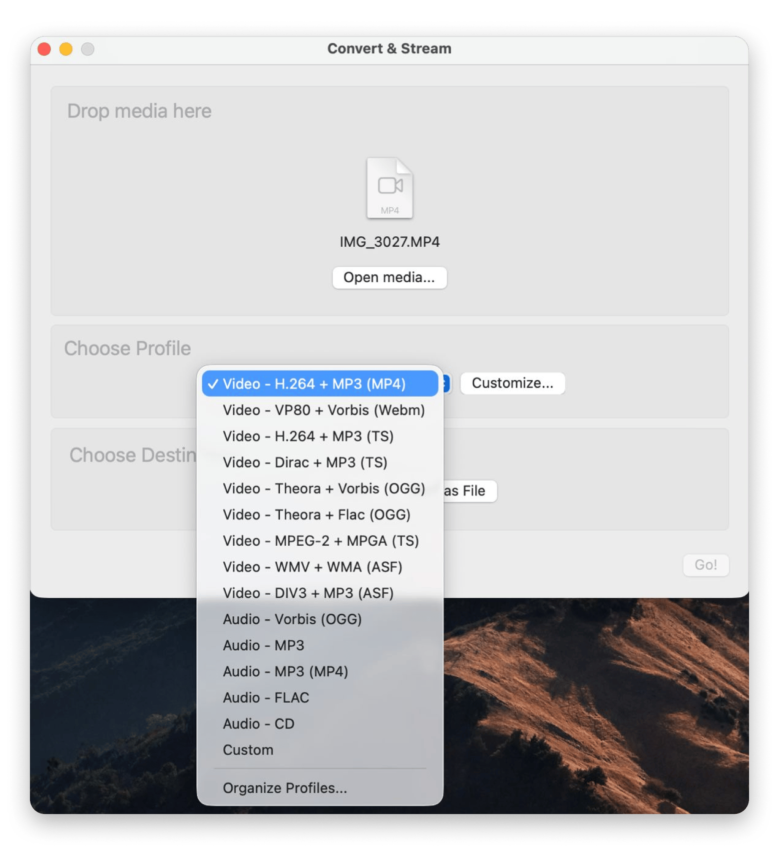VLC Mediaplayer converting video