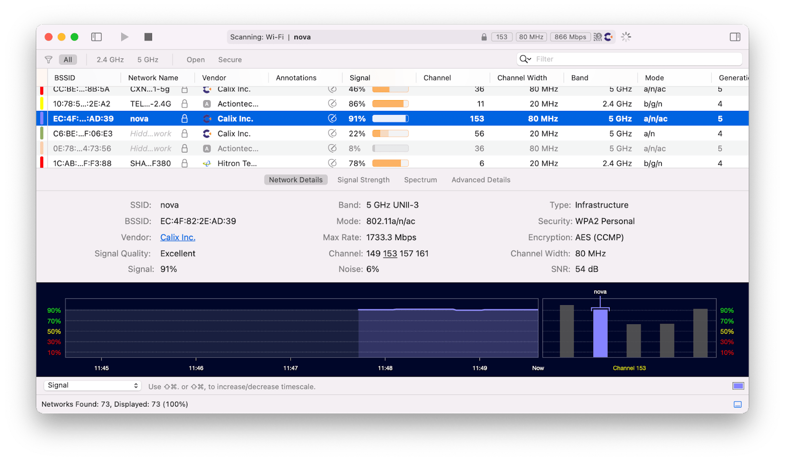 WiFi Explorer analyze network Mac