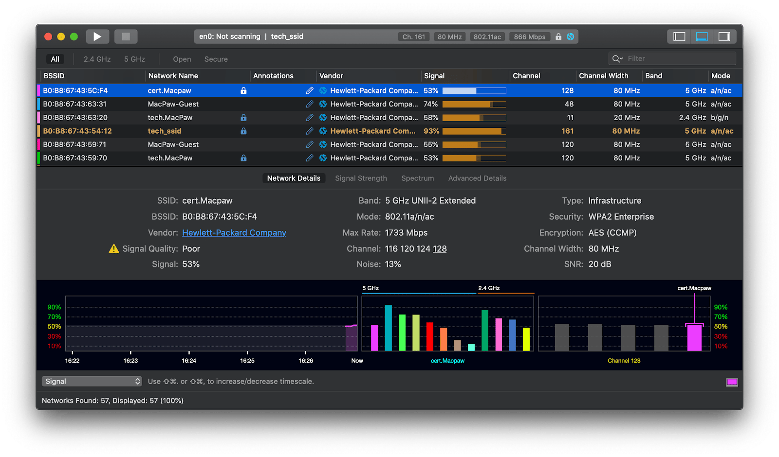 WiFi Explorer network connection optimizer app