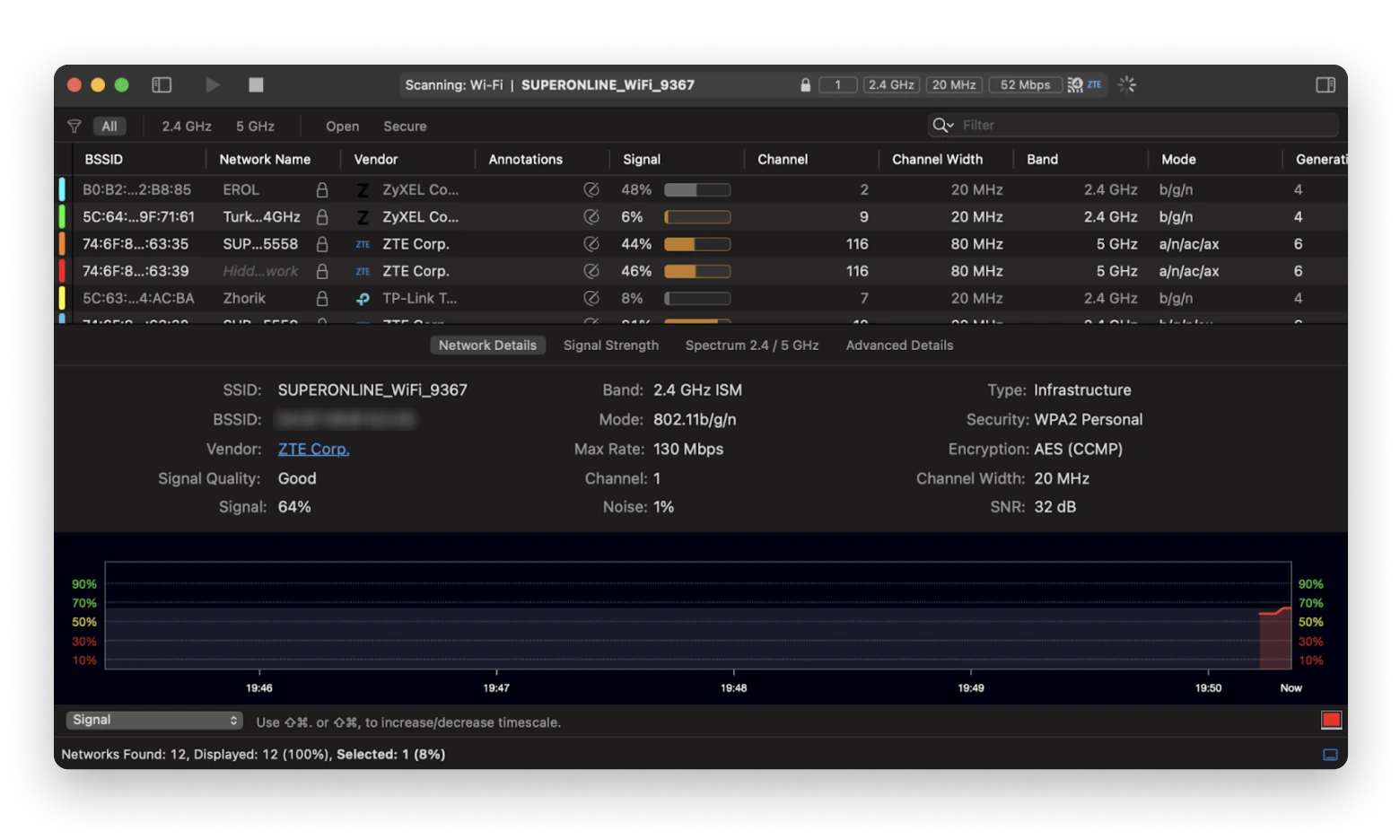 wifi explorer network details