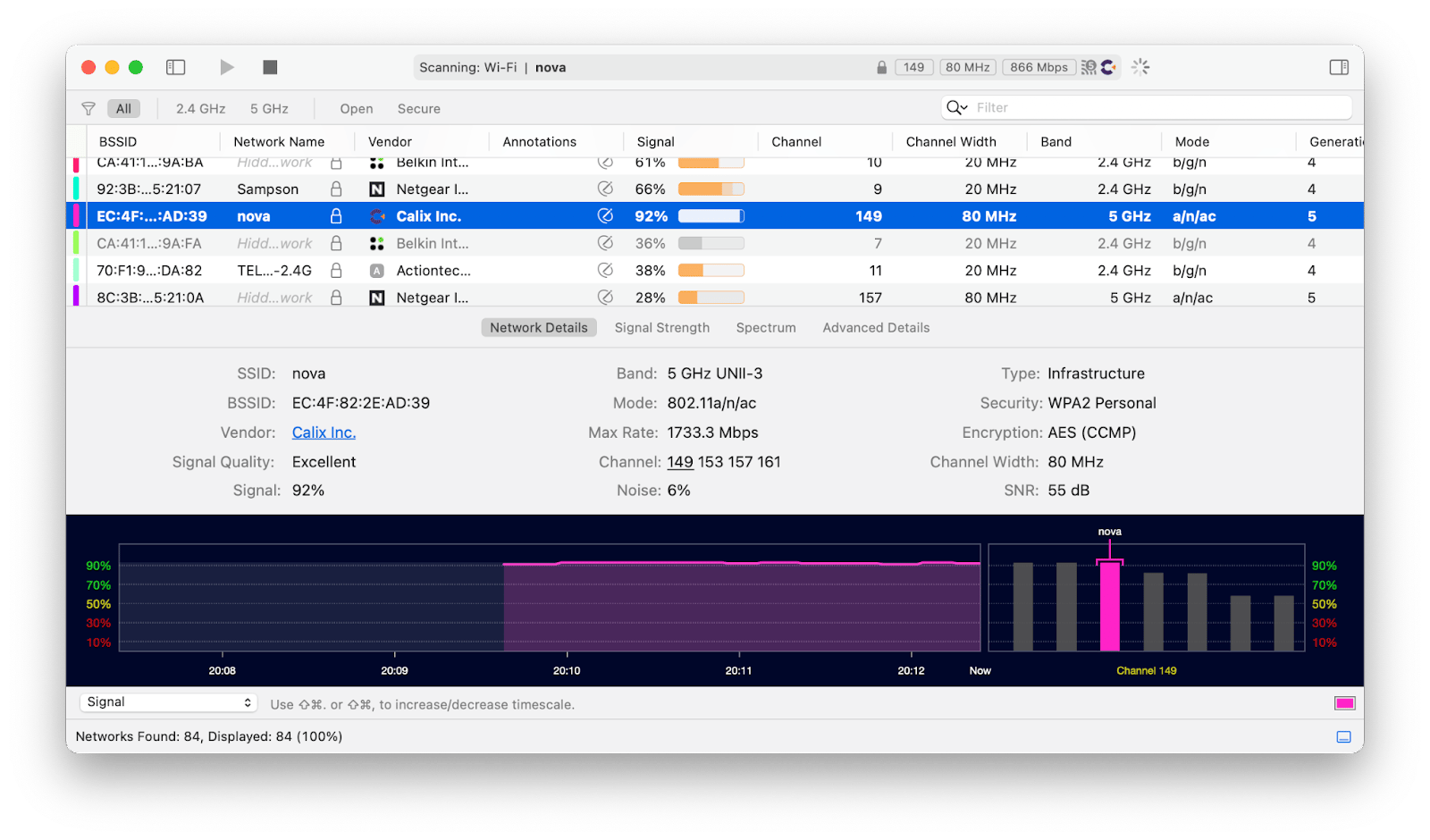 wifi explorer network scan mac