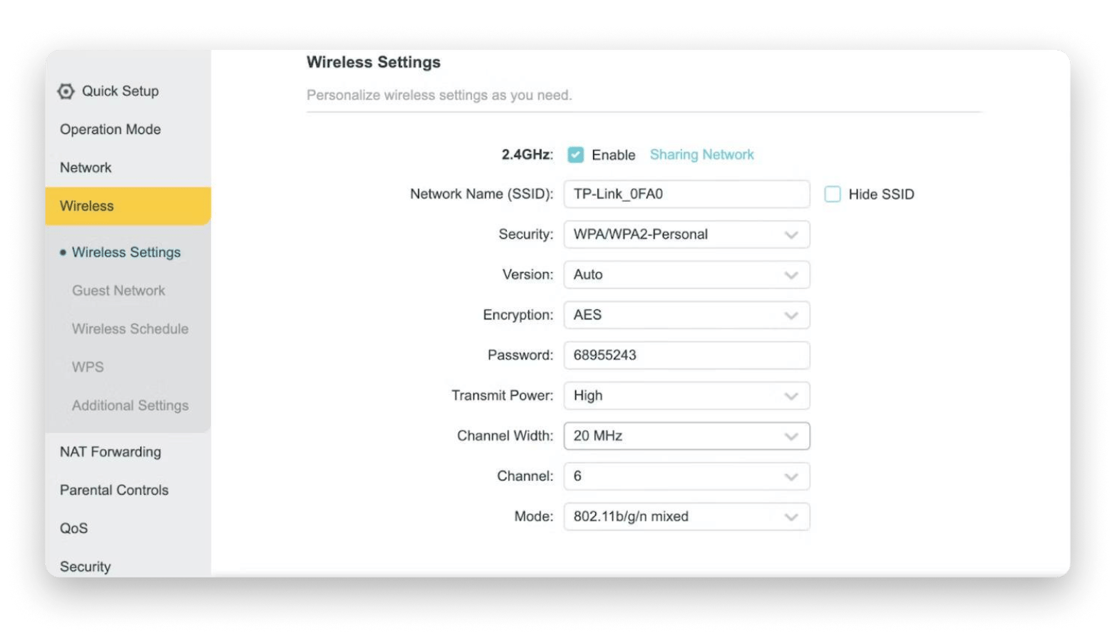 Wireless Settings