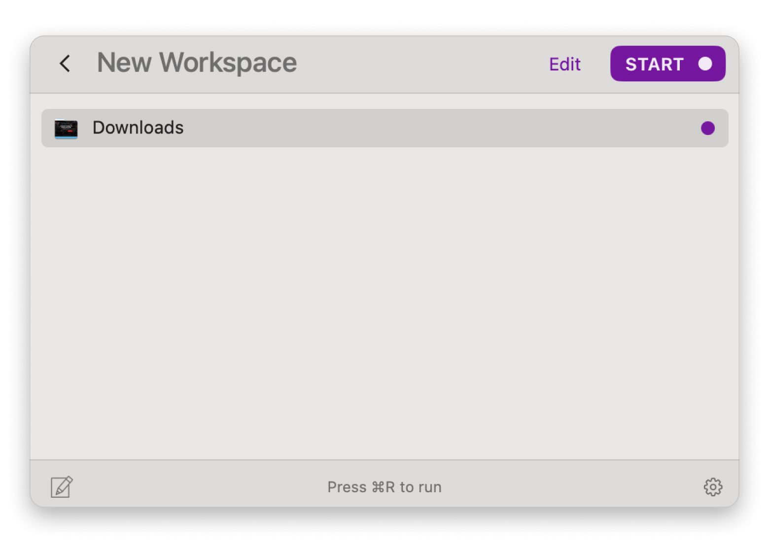 The New Workspace window of Workspaces, a project management app that is available on Setapp
