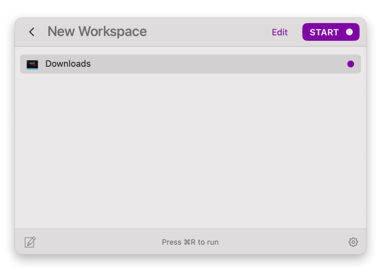 Launching a project workspace from the menu bar with Workspaces, a productivity app available on Setapp