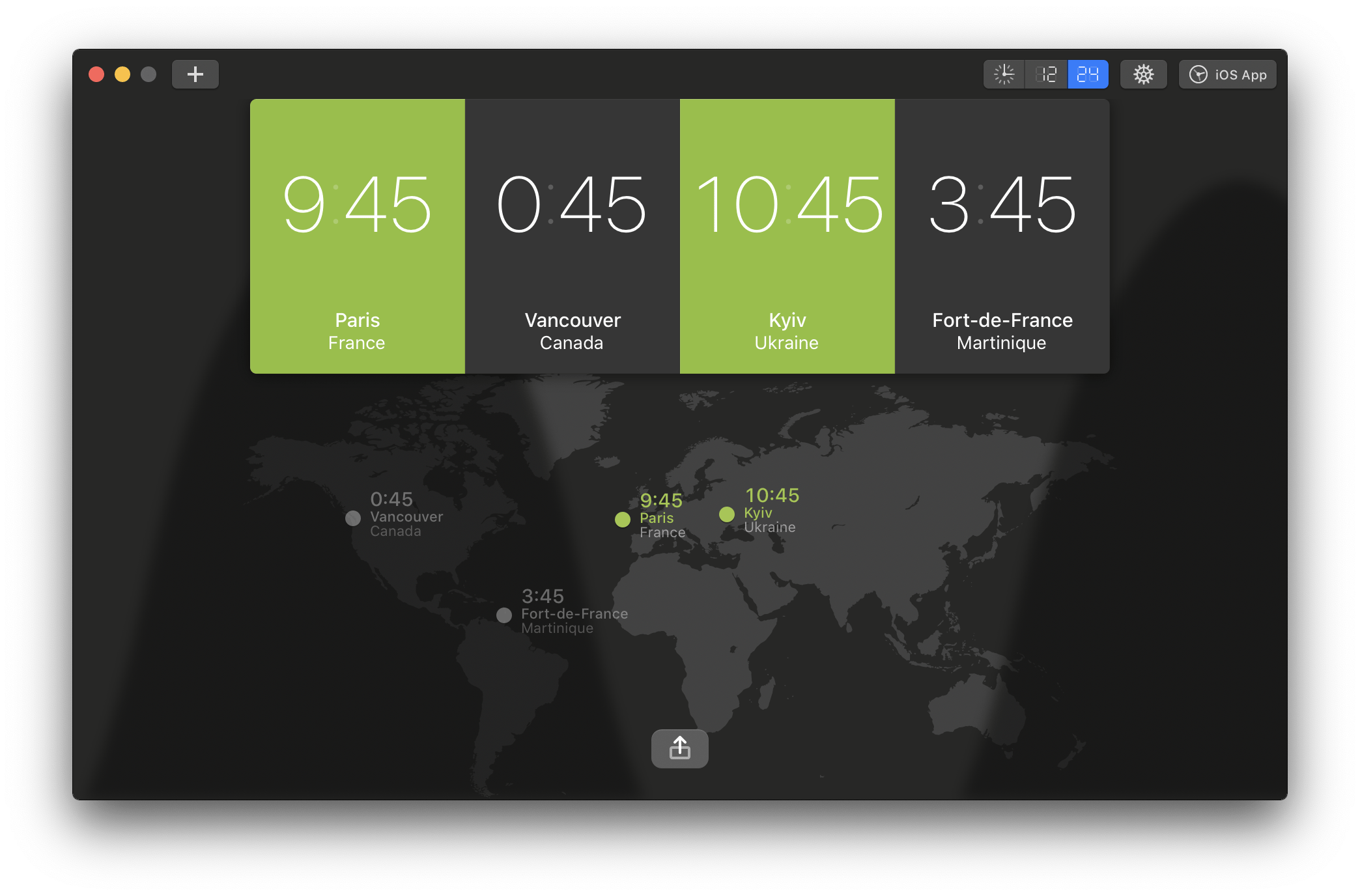 Application pour Mac World Clock Pro