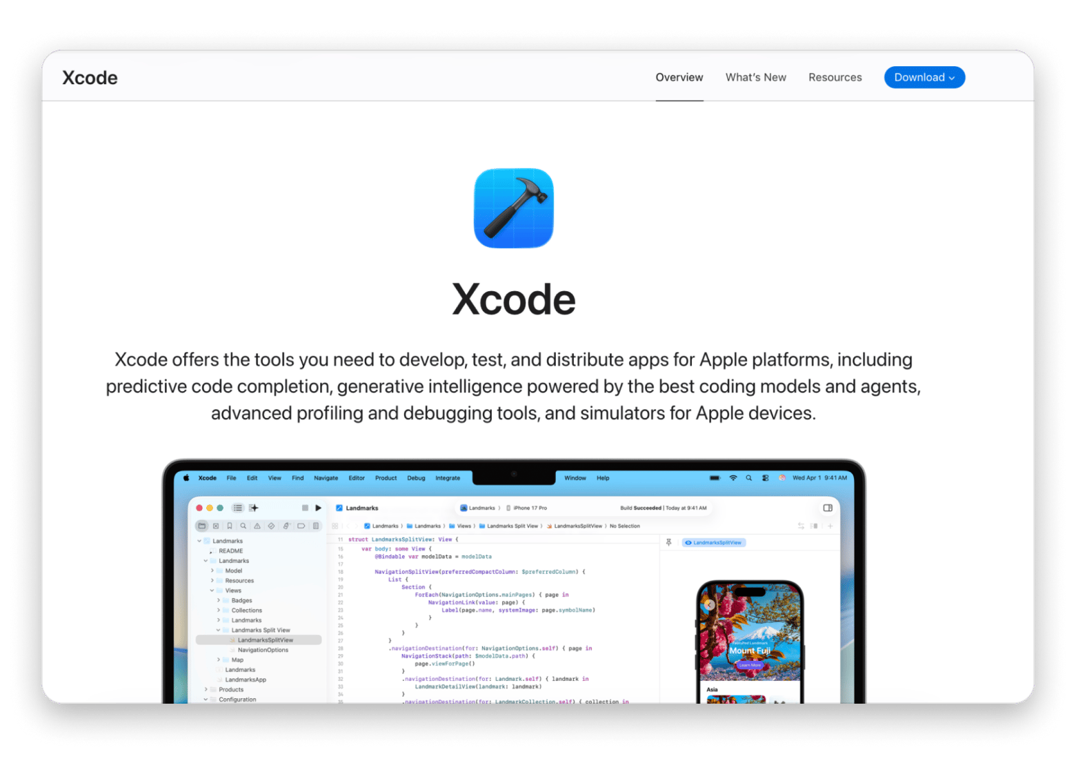 Xvode Apple tool download page