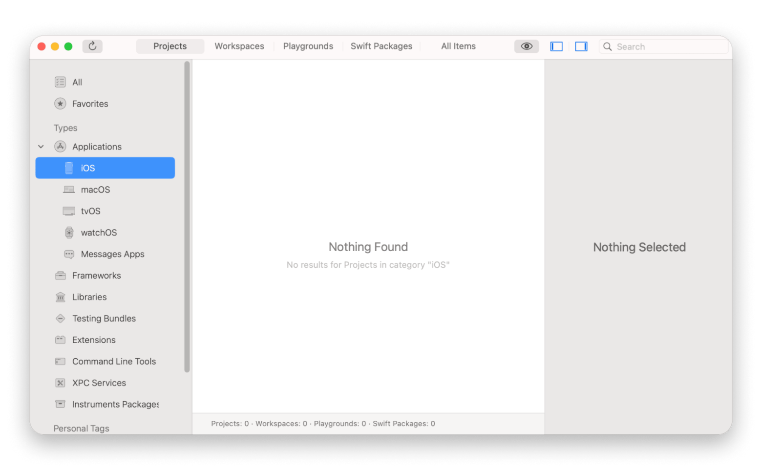 The interface of XCOrganizer, an app for organizing development environment that is available on Setapp