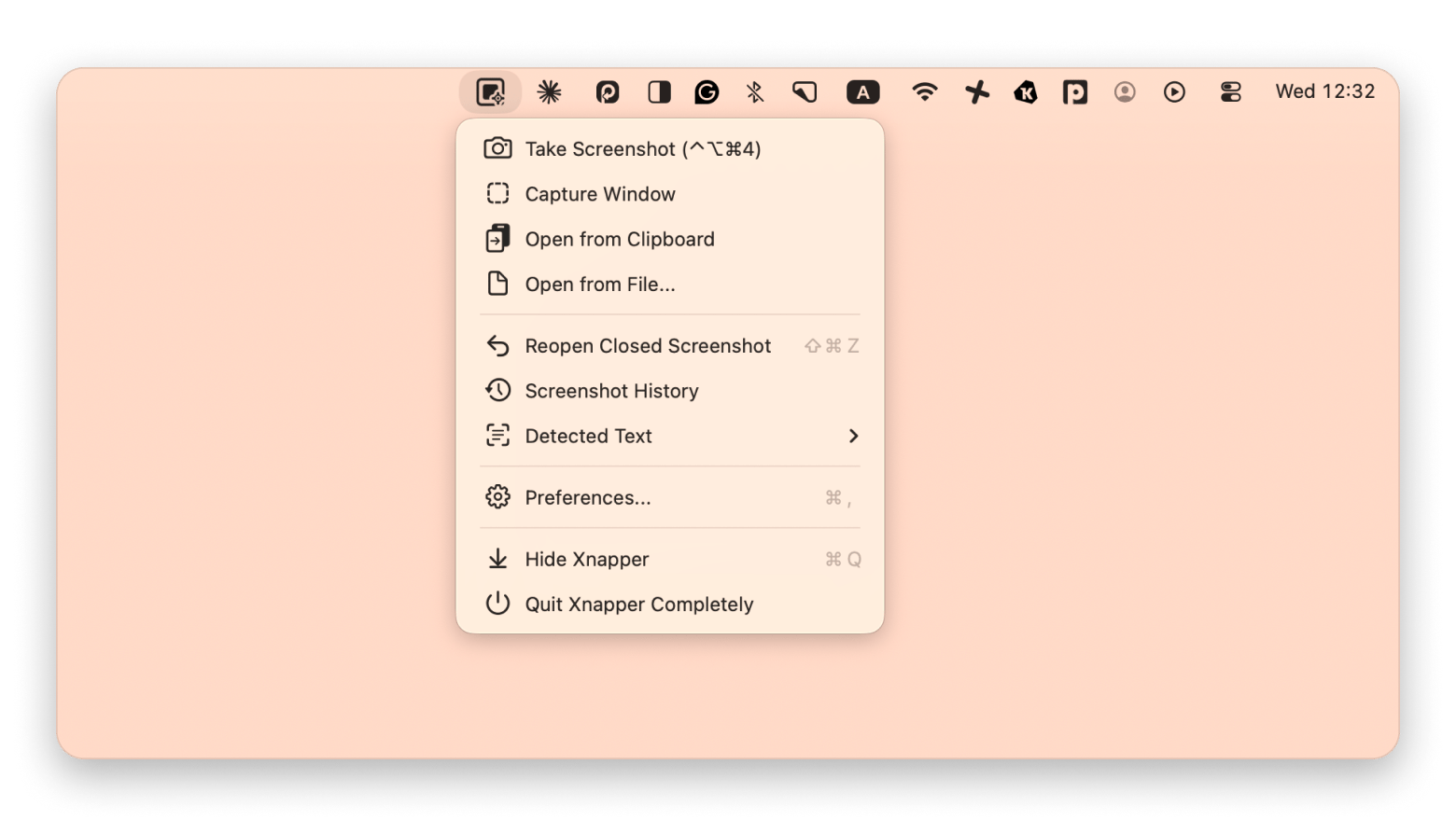 An Xnapper screenshot showing a centered layout with a colored background, a Mac screenshot tool available on Setapp