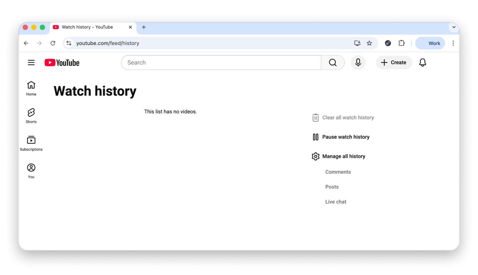 Youtube desktop watch history