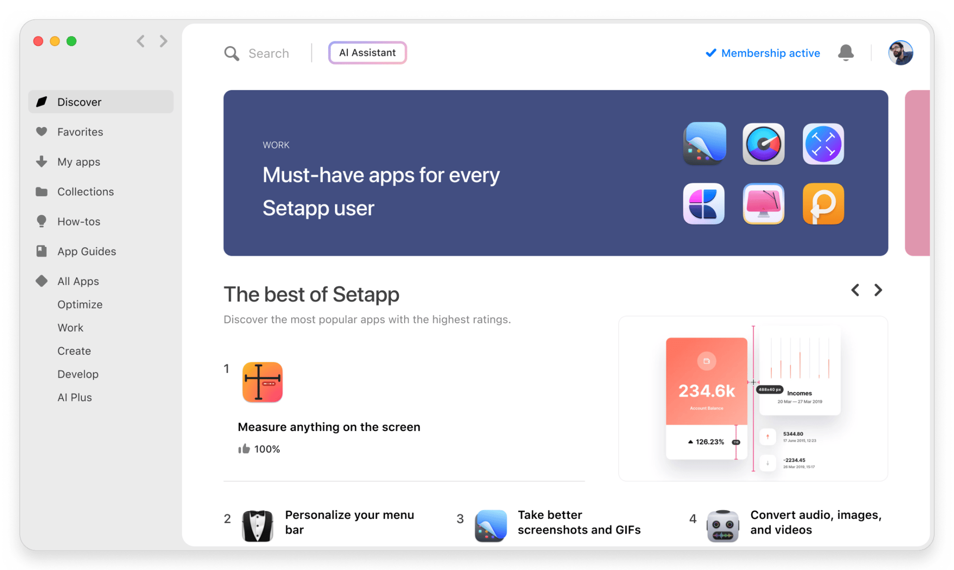 Setapp user interface image